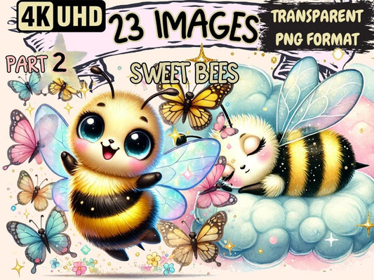 Sweet Bees (P2) Clipart adorable bees - Wonders Artist