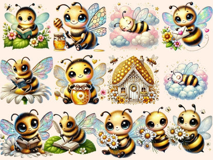 Sweet Bees (P3) Clipart adorable bees - Wonders Artist