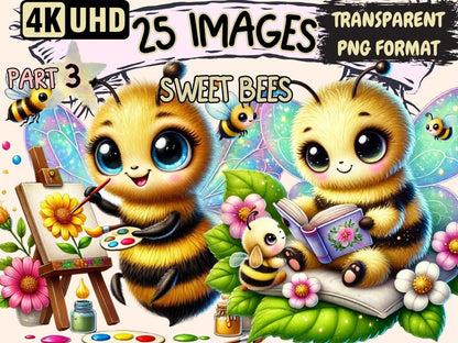 Sweet Bees (P3) Clipart adorable bees - Wonders Artist