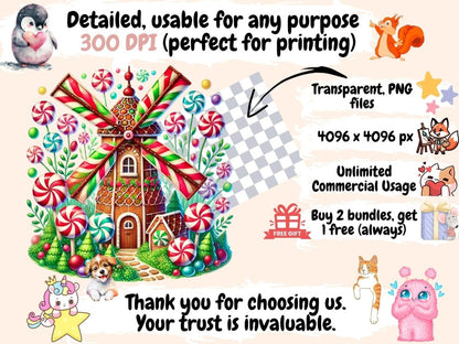 Sweet Candy Houses Clipart Candy Decor Art - Wonders Artist