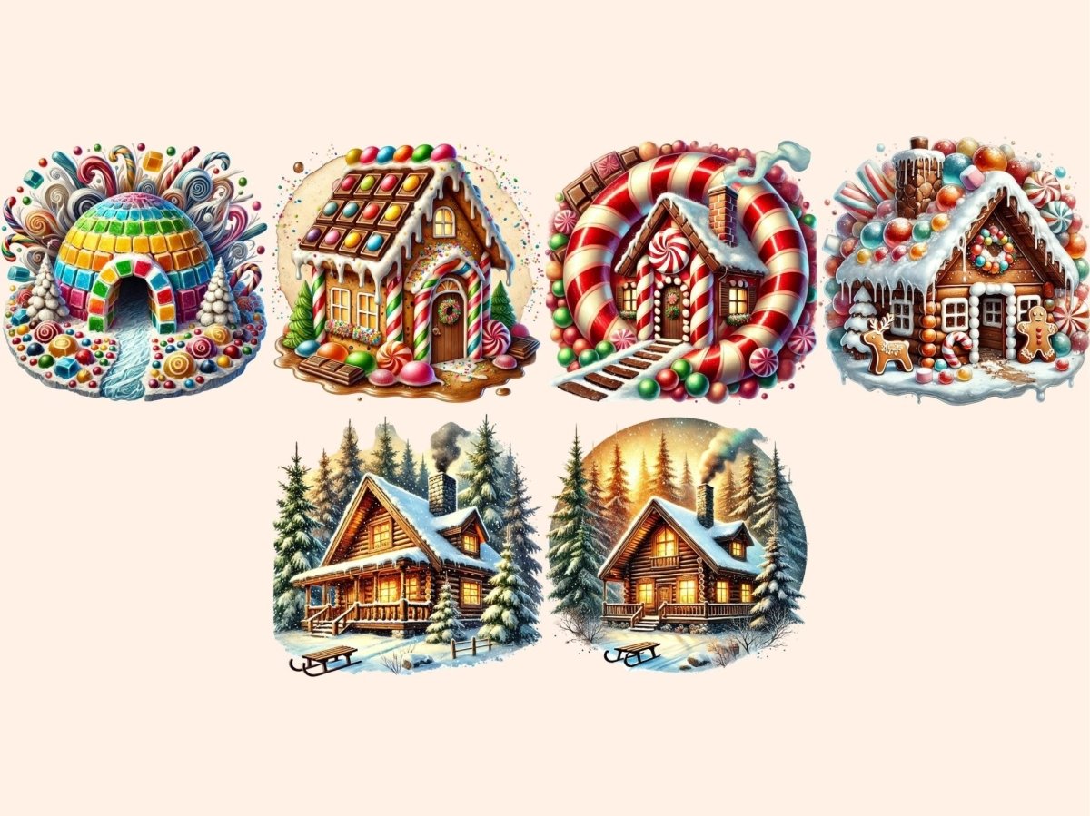 Sweet Candy Houses Clipart Candy Decor Art - Wonders Artist