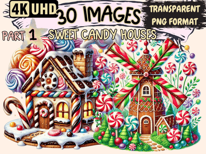 Sweet Candy Houses Clipart Candy Decor Art - Wonders Artist