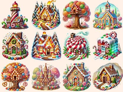Sweet Candy Houses Clipart Candy Decor Art - Wonders Artist