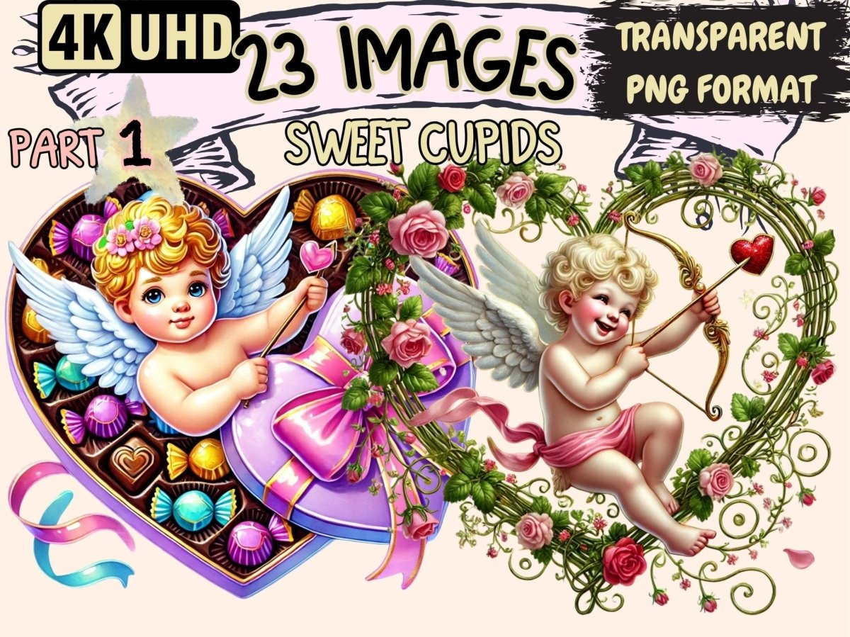 Sweet Cupids Clipart Cherub Graphics PNG - Wonders Artist