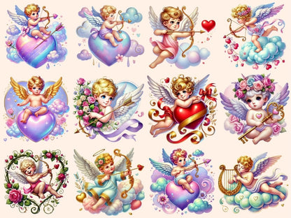 Sweet Cupids Clipart Cherub Graphics PNG - Wonders Artist