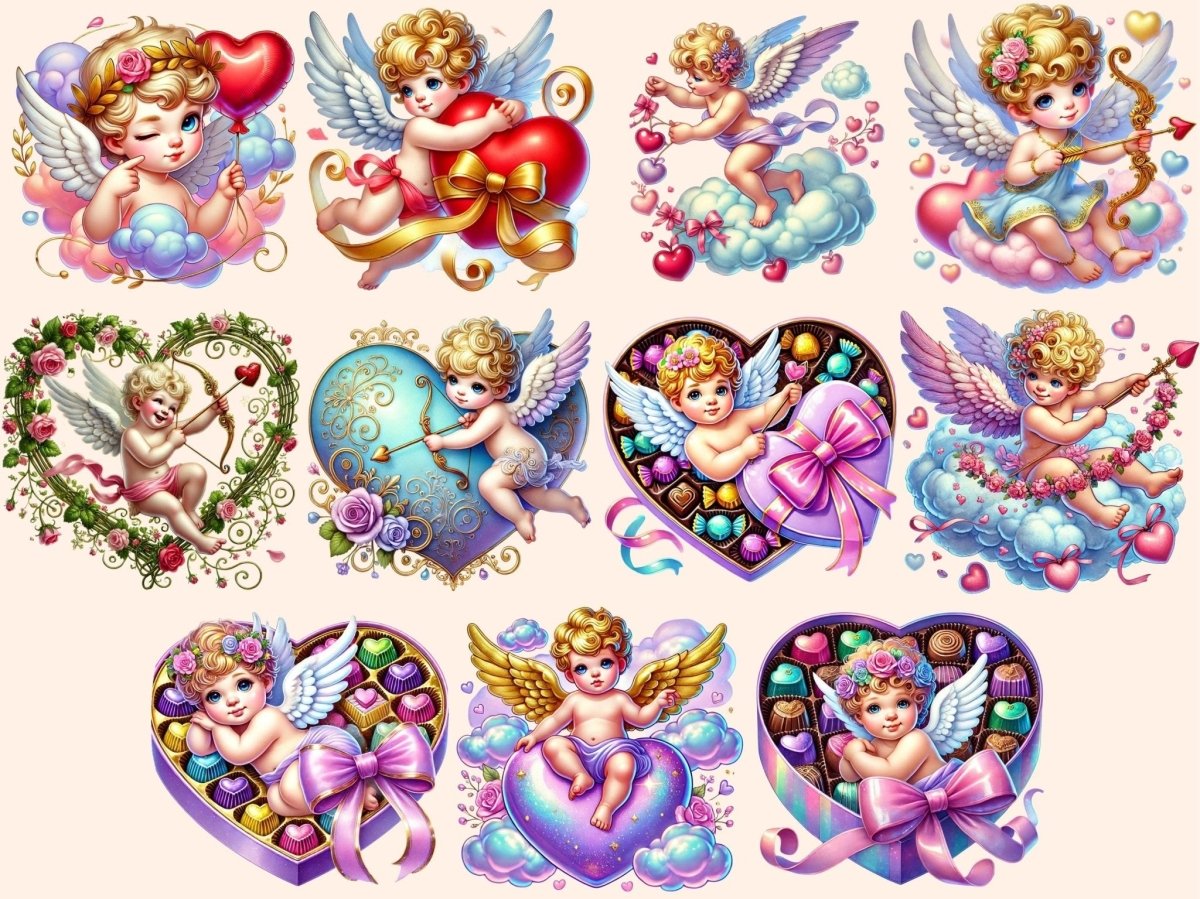 Sweet Cupids Clipart Cherub Graphics PNG - Wonders Artist
