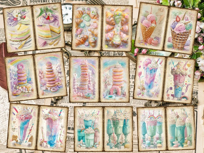 Sweet Desserts Journal Pages Bakery Ephemera - Wonders Artist