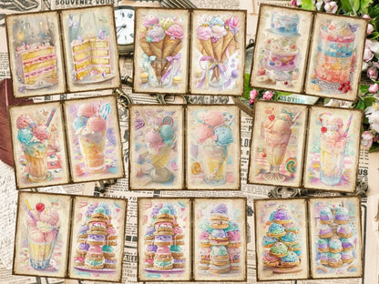 Sweet Desserts Journal Pages (P3) Bakery Ephemera - Wonders Artist