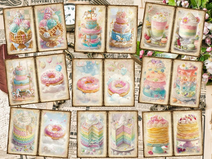 Sweet Desserts Journal Pages (P4) Bakery Ephemera - Wonders Artist