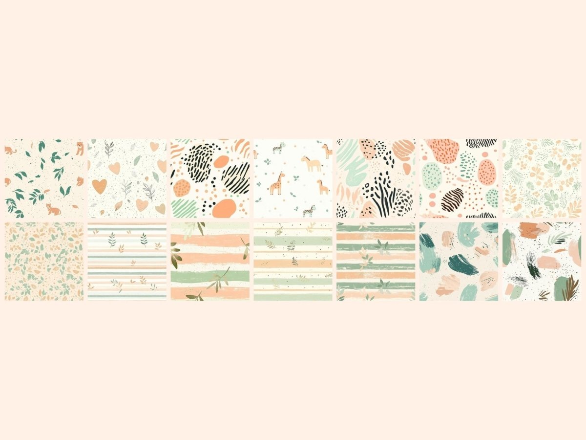 Sweet Safari Seamless Digital Paper Adorable Animal Art - Wonders Artist