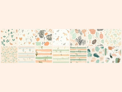 Sweet Safari Seamless Digital Paper Adorable Animal Art - Wonders Artist