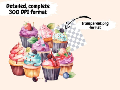 Sweet Treats Watercolor Clipart baking clipart - Wonders Artist