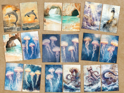 Tales of the Tides Journal Pages (P1) Beach Junk Journal - Wonders Artist