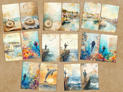 Tales of the Tides Journal Pages (P1) Beach Junk Journal - Wonders Artist