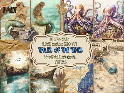 Tales of the Tides Journal Pages (P2) Beach Junk Journal - Wonders Artist