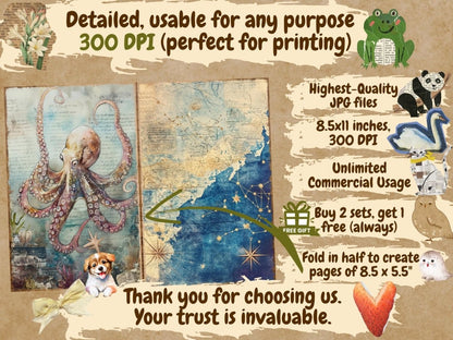 Tales of the Tides Journal Pages (P2) Beach Junk Journal - Wonders Artist