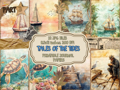 Tales of the Tides Journal Pages (P3) Beach Junk Journal - Wonders Artist