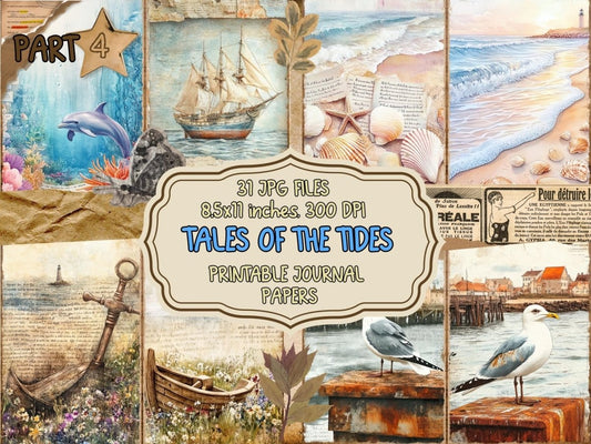 Tales of the Tides Journal Pages (P4) Beach Junk Journal - Wonders Artist