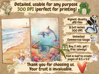 Tales of the Tides Journal Pages (P4) Beach Junk Journal - Wonders Artist