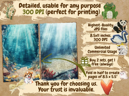 Tales of the Tides Journal Pages (P5) Beach Junk Journal - Wonders Artist