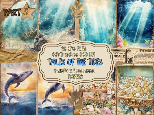 Tales of the Tides Journal Pages (P5) Beach Junk Journal - Wonders Artist