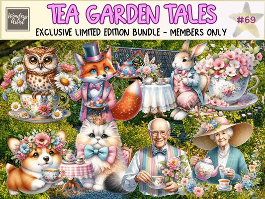 Tea Garden Tales Clipart (LIMITED EDITION) all - access - bundle new bundles all new mini - WondersArtist