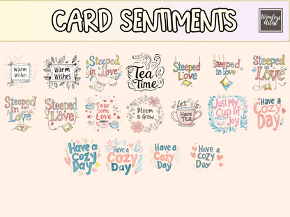 Tea Party Cardmaking Clipart cardmaking clipart cute tea png diy tea cards - WondersArtist
