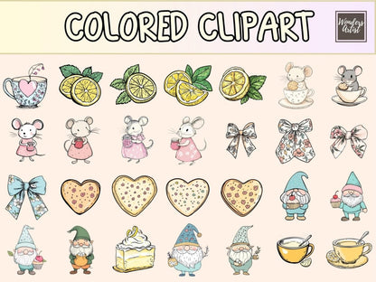 Tea Party Cardmaking Clipart cardmaking clipart - Wonders Artist