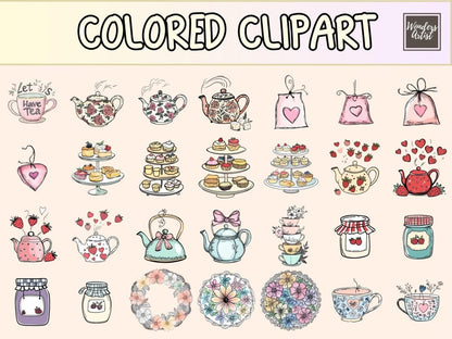 Tea Party Cardmaking Clipart cardmaking clipart - Wonders Artist