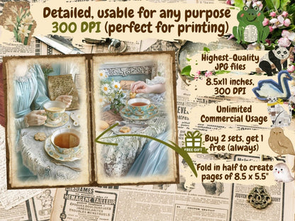 Tea Party Journal Pages (P2) Afternoon Tea Set - Wonders Artist