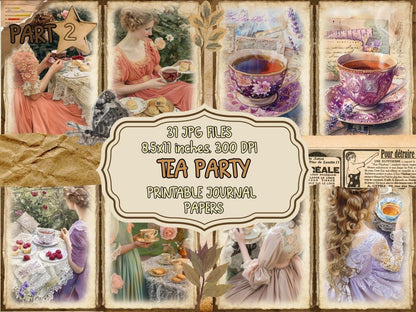 Tea Party Journal Pages (P2) Afternoon Tea Set - Wonders Artist