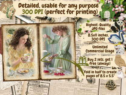 Tea Party Journal Pages (P3) Afternoon Tea Set - Wonders Artist