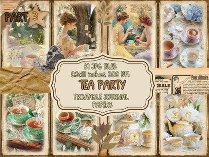 Tea Party Journal Pages (P3) Afternoon Tea Set - Wonders Artist