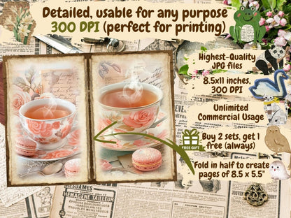 Tea Party Journal Pages (P4) Afternoon Tea Set - Wonders Artist