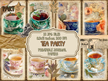 Tea Party Journal Pages (P5) Afternoon Tea Set - Wonders Artist