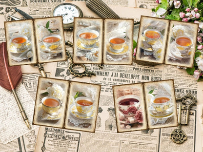 Tea Party Journal Pages (P5) - High - Quality Instant Digital Download for Creative Projects