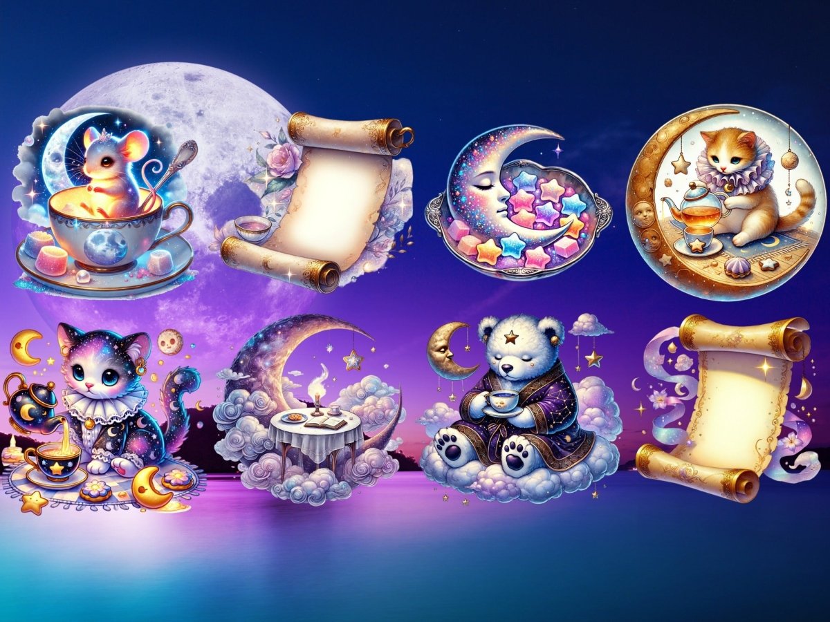 Thé avec la Lune Clipart (ÉDITION LIMITÉE) image 8