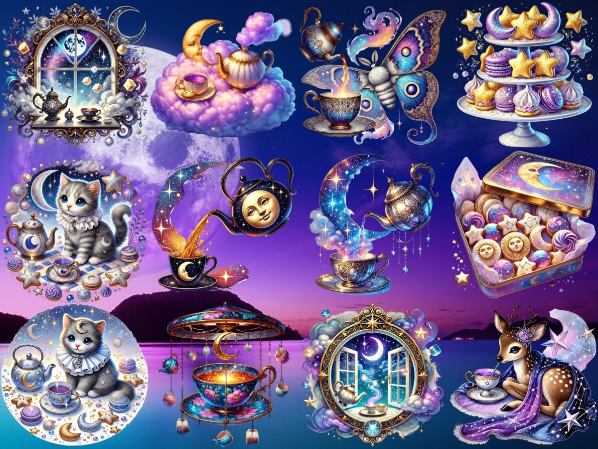 Thé avec la Lune Clipart (ÉDITION LIMITÉE) image 5