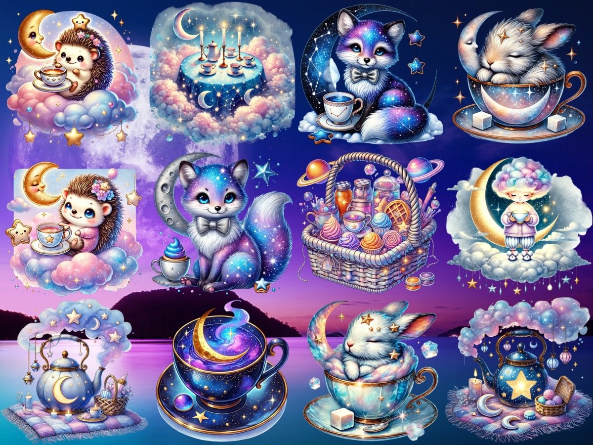 Thé avec la Lune Clipart (ÉDITION LIMITÉE) image 4