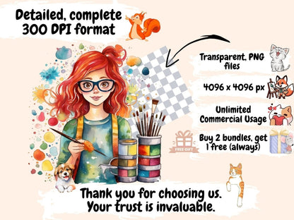 Teachers Watercolor Clipart classroom clipart - Wonders Artist