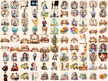 Teachers Watercolor Clipart classroom clipart - Wonders Artist
