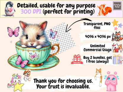 Teacup Bunnies Clipart animal clipart animal teacup png bunnies images - WondersArtist