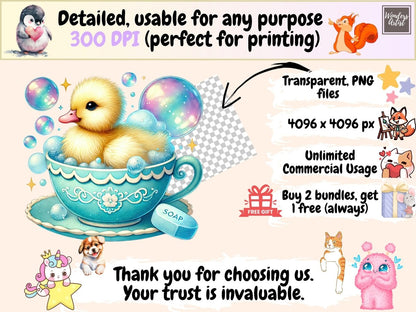 Teacup Ducks Clipart animal clipart cute duck clipart duck clipart - WondersArtist