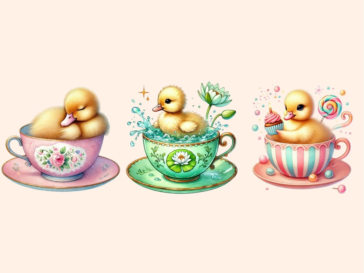 Teacup Ducks Clipart animal clipart cute duck clipart duck clipart - WondersArtist