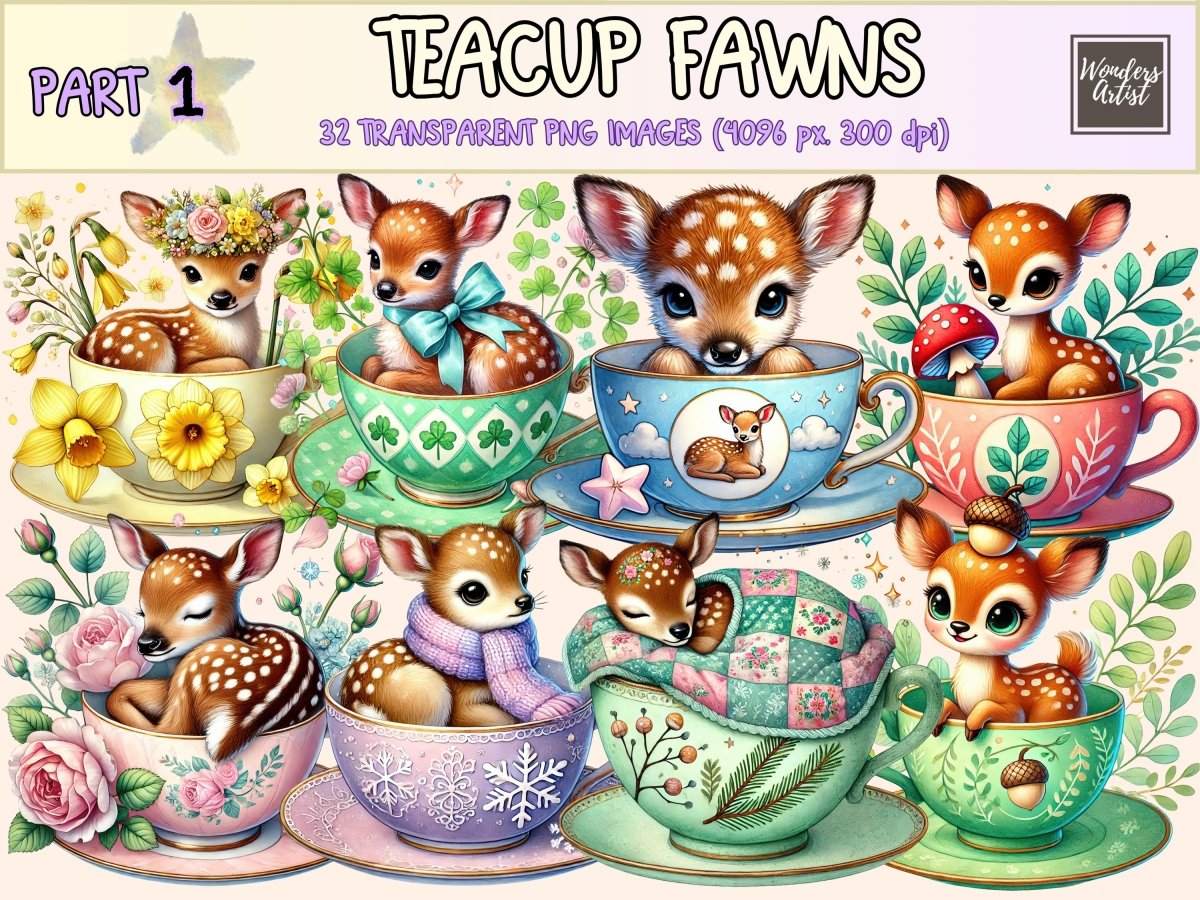 Teacup Fawns Clipart deer clipart deer graphics deer images - WondersArtist
