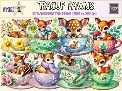 Teacup Fawns Clipart deer clipart deer graphics deer images - WondersArtist