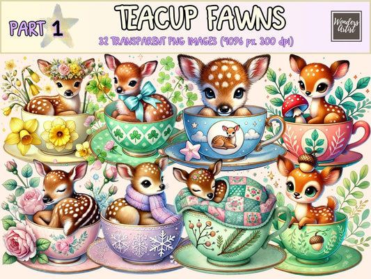 Teacup Fawns Clipart deer clipart deer graphics deer images - WondersArtist