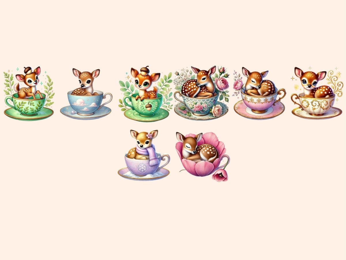 Teacup Fawns Clipart deer clipart deer graphics deer images - WondersArtist