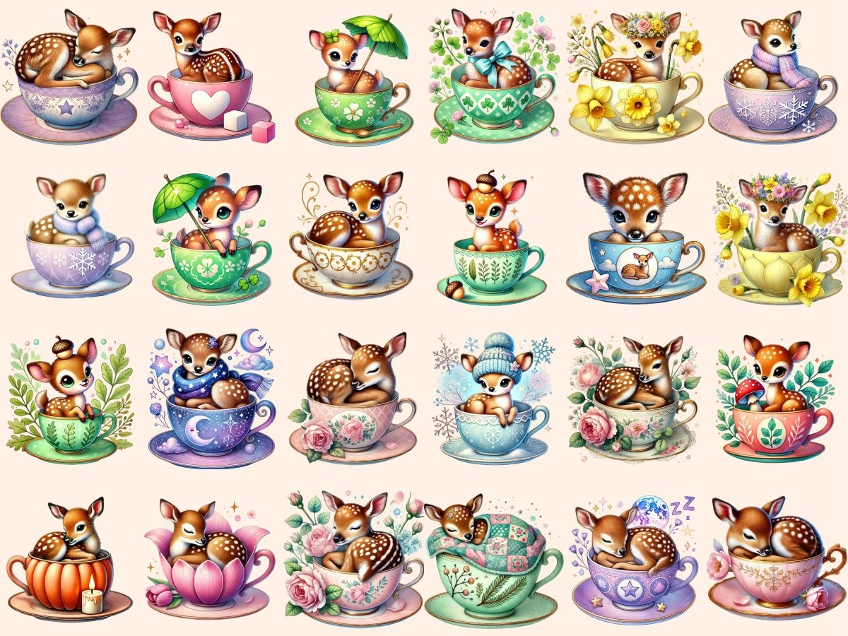 Teacup Fawns Clipart deer clipart deer graphics deer images - WondersArtist