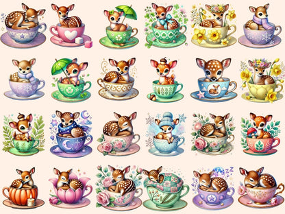 Teacup Fawns Clipart deer clipart deer graphics deer images - WondersArtist